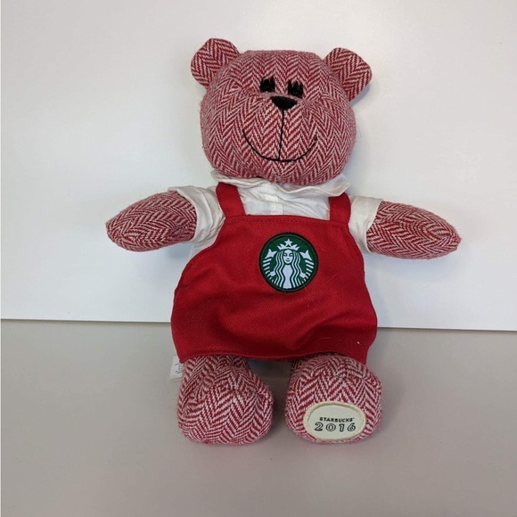 STARBUCKS Red Apron Bearista Bear Limited Edition 2016 Collectible Plush Toy - Picture 1 of 2